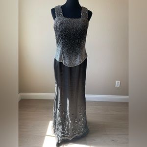 Claire’s Collection Black Embellishment Sequin Gown